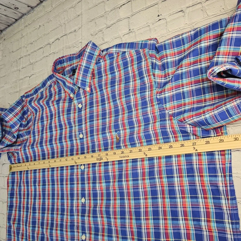 Polo Ralph Lauren Performance Plaid‎ Button Down Shirt Men's 2XB Pony